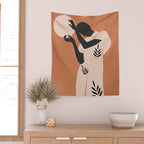 Minimal Abstract Art Sunset Girl 5 Wall Tapestry Gallery Image 2