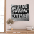 New York Girls in a line, lovely girls on the street - mid century vintage photo Wall Tapestry Gallery Image 2