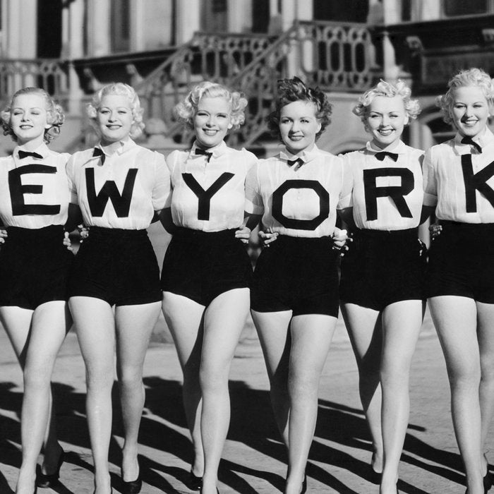 New York Girls in a line, lovely girls on the street - mid century vintage photo Coffee Mug Gallery Image 2