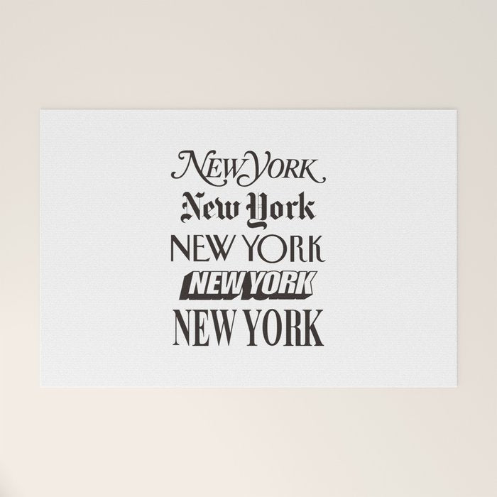 I Heart New York City Black and White New York Poster I Love NYC Design black-white home wall decor Welcome Mat Gallery Image 1