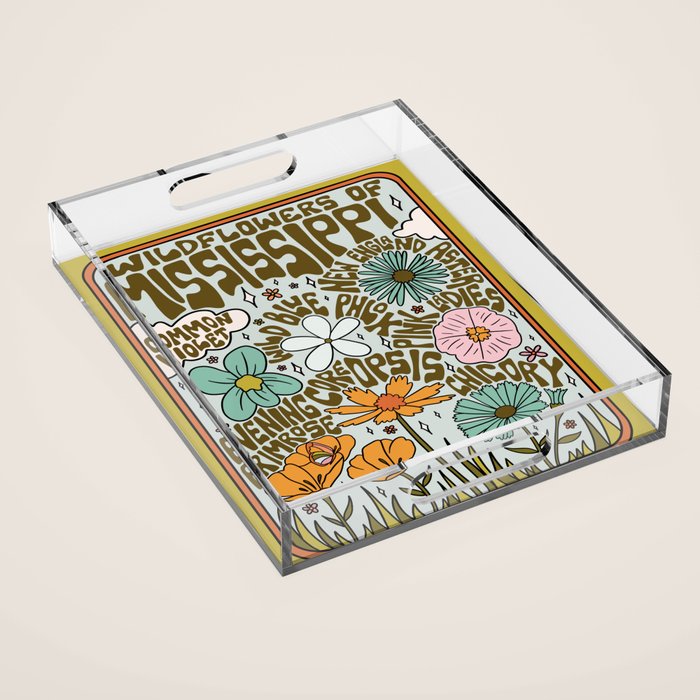 Mississippi Wildflowers Acrylic Tray Gallery Image 1