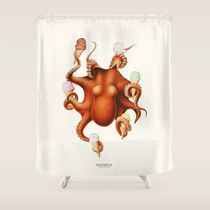 ICE CREAM OCTOPUS Shower Curtain Gallery Image 1