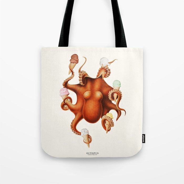 ICE CREAM OCTOPUS Tote Bag Gallery Image 1