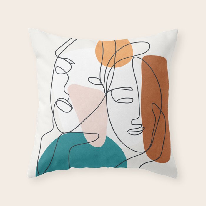 Abstract Faces 29 Throw Pillow Gallery Image 6