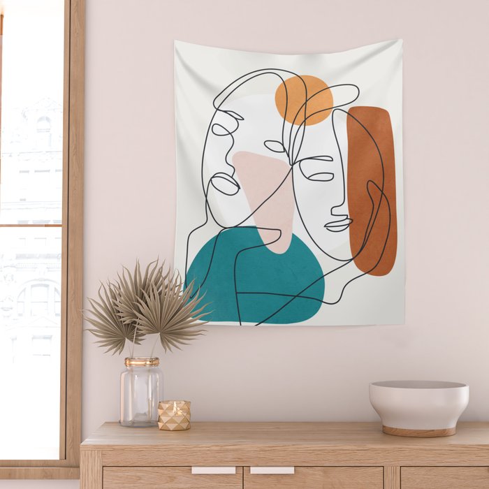 Abstract Faces 29 Wall Tapestry Gallery Image 2