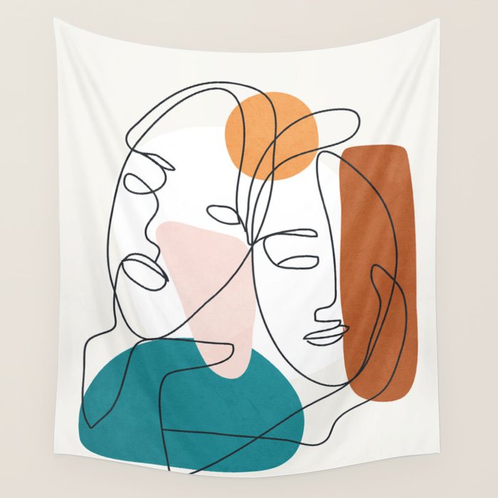 Abstract Faces 29 Wall Tapestry Gallery Image 4