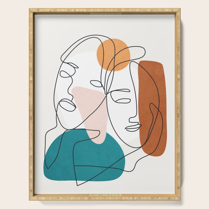 Abstract Faces 29 Serving Tray Gallery Image 1