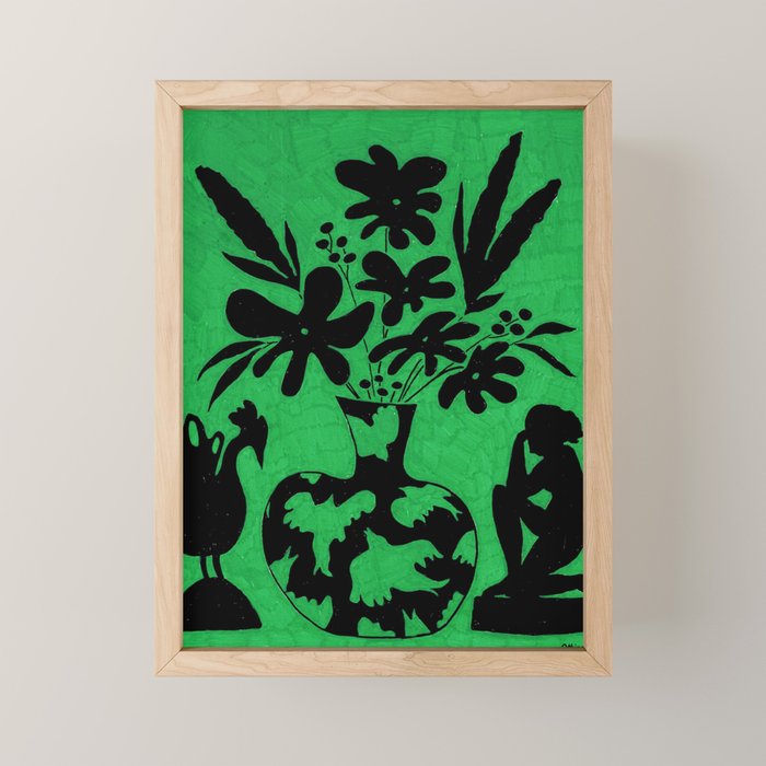 Black on Green Still Life Mini Art Print Gallery Image 1