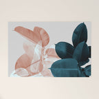 Blush & Blue Leaves Welcome Mat Gallery Image 1