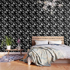 Maze Black & White Minimalist Abstract Mid century Ink Art Dark Brush Strokes Wallpaper Gallery Image 3