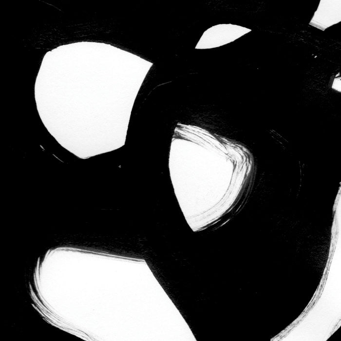 Maze Black & White Minimalist Abstract Mid century Ink Art Dark Brush Strokes Coffee Mug Gallery Image 2