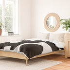 Maze Black & White Minimalist Abstract Mid century Ink Art Dark Brush Strokes Duvet Cover Gallery Image 2