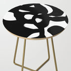 Maze Black & White Minimalist Abstract Mid century Ink Art Dark Brush Strokes Side Table Gallery Image 2
