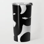 Maze Black & White Minimalist Abstract Mid century Ink Art Dark Brush Strokes Travel Mug Gallery Image 2