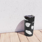 Maze Black & White Minimalist Abstract Mid century Ink Art Dark Brush Strokes Travel Mug Gallery Image 4