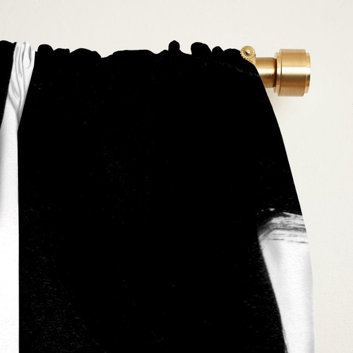 Maze Black & White Minimalist Abstract Mid century Ink Art Dark Brush Strokes Window Curtain Gallery Image 2