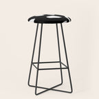 Maze Black & White Minimalist Abstract Mid century Ink Art Dark Brush Strokes Stool Gallery Image 1
