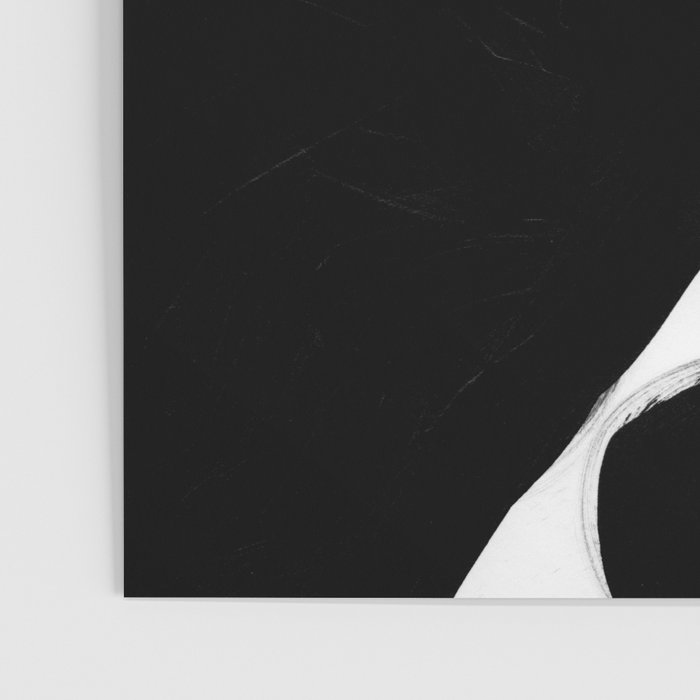 Maze Black & White Minimalist Abstract Mid century Ink Art Dark Brush Strokes Poster Gallery Image 3
