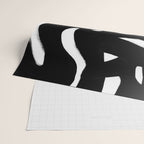 Maze Black & White Minimalist Abstract Mid century Ink Art Dark Brush Strokes Wrapping Paper Gallery Image 2