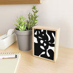 Maze Black & White Minimalist Abstract Mid century Ink Art Dark Brush Strokes Mini Art Print Gallery Image 2