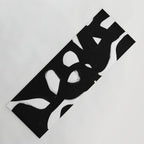 Maze Black & White Minimalist Abstract Mid century Ink Art Dark Brush Strokes Yoga Mat Gallery Image 1