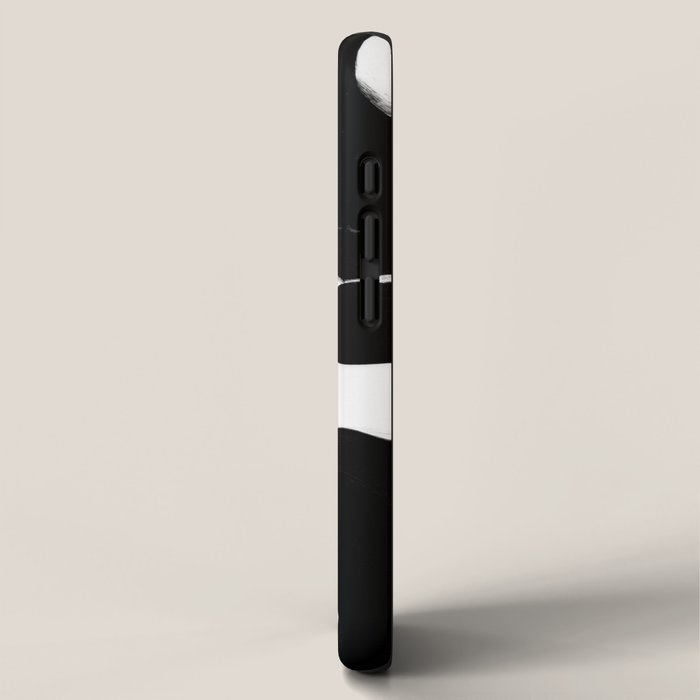 Maze Black & White Minimalist Abstract Mid century Ink Art Dark Brush Strokes iPhone Case Gallery Image 2