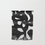 Maze Black & White Minimalist Abstract Mid century Ink Art Dark Brush Strokes Wall Hanging Gallery Image 1