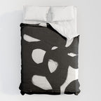 Maze Black & White Minimalist Abstract Mid century Ink Art Dark Brush Strokes Comforter Gallery Image 6