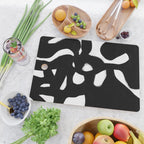Maze Black & White Minimalist Abstract Mid century Ink Art Dark Brush Strokes Cutting Board Gallery Image 2