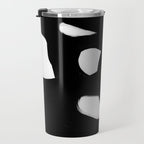 Maze Black & White Minimalist Abstract Mid century Ink Art Dark Brush Strokes Travel Mug Gallery Image 3