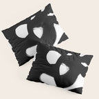 Maze Black & White Minimalist Abstract Mid century Ink Art Dark Brush Strokes Pillow Sham Gallery Image 3