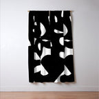 Maze Black & White Minimalist Abstract Mid century Ink Art Dark Brush Strokes Window Curtain Gallery Image 3