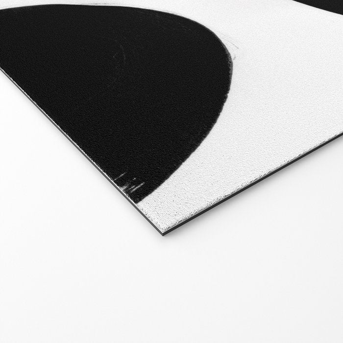 Maze Black & White Minimalist Abstract Mid century Ink Art Dark Brush Strokes Welcome Mat Gallery Image 2