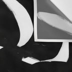 Maze Black & White Minimalist Abstract Mid century Ink Art Dark Brush Strokes Wall Tapestry Gallery Image 3