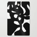 Maze Black & White Minimalist Abstract Mid century Ink Art Dark Brush Strokes Cutting Board Gallery Image 1
