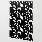Maze Black & White Minimalist Abstract Mid century Ink Art Dark Brush Strokes Wallpaper Gallery Image 2