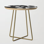 Maze Black & White Minimalist Abstract Mid century Ink Art Dark Brush Strokes Side Table Gallery Image 1
