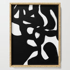 Maze Black & White Minimalist Abstract Mid century Ink Art Dark Brush Strokes Serving Tray Gallery Image 1