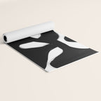 Maze Black & White Minimalist Abstract Mid century Ink Art Dark Brush Strokes Yoga Mat Gallery Image 2