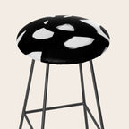 Maze Black & White Minimalist Abstract Mid century Ink Art Dark Brush Strokes Stool Gallery Image 2