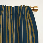 Geometric Minimalist Geo Box Striped Pattern in Navy Blue Mustard Gray Window Curtain Gallery Image 2