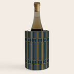 Geometric Minimalist Geo Box Striped Pattern in Navy Blue Mustard Gray Wine Chiller Gallery Image 3