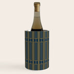 Geometric Minimalist Geo Box Striped Pattern in Navy Blue Mustard Gray Wine Chiller Gallery Image 2