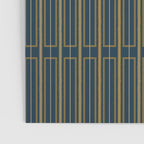 Geometric Minimalist Geo Box Striped Pattern in Navy Blue Mustard Gray Poster Gallery Image 3