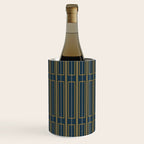 Geometric Minimalist Geo Box Striped Pattern in Navy Blue Mustard Gray Wine Chiller Gallery Image 1