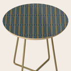 Geometric Minimalist Geo Box Striped Pattern in Navy Blue Mustard Gray Side Table Gallery Image 2
