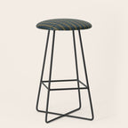 Geometric Minimalist Geo Box Striped Pattern in Navy Blue Mustard Gray Stool Gallery Image 1