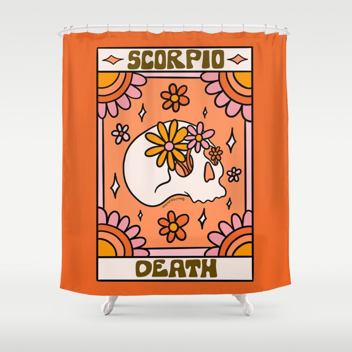 Scorpio Tarot Card Shower Curtain Gallery Image 1