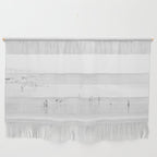 Black and White Beach - People - Minimal Beach - Ocean - Sea Travel photography Wall Hanging Gallery Image 1