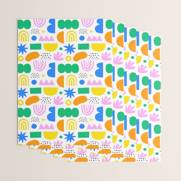 Colorful abstract organic shape art pattern Wrapping Paper Gallery Image 3